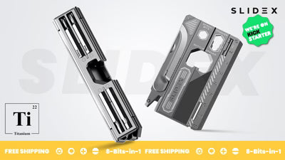 Ti SLIDEX: Magnetic Folding Titanium Multitool-Cards